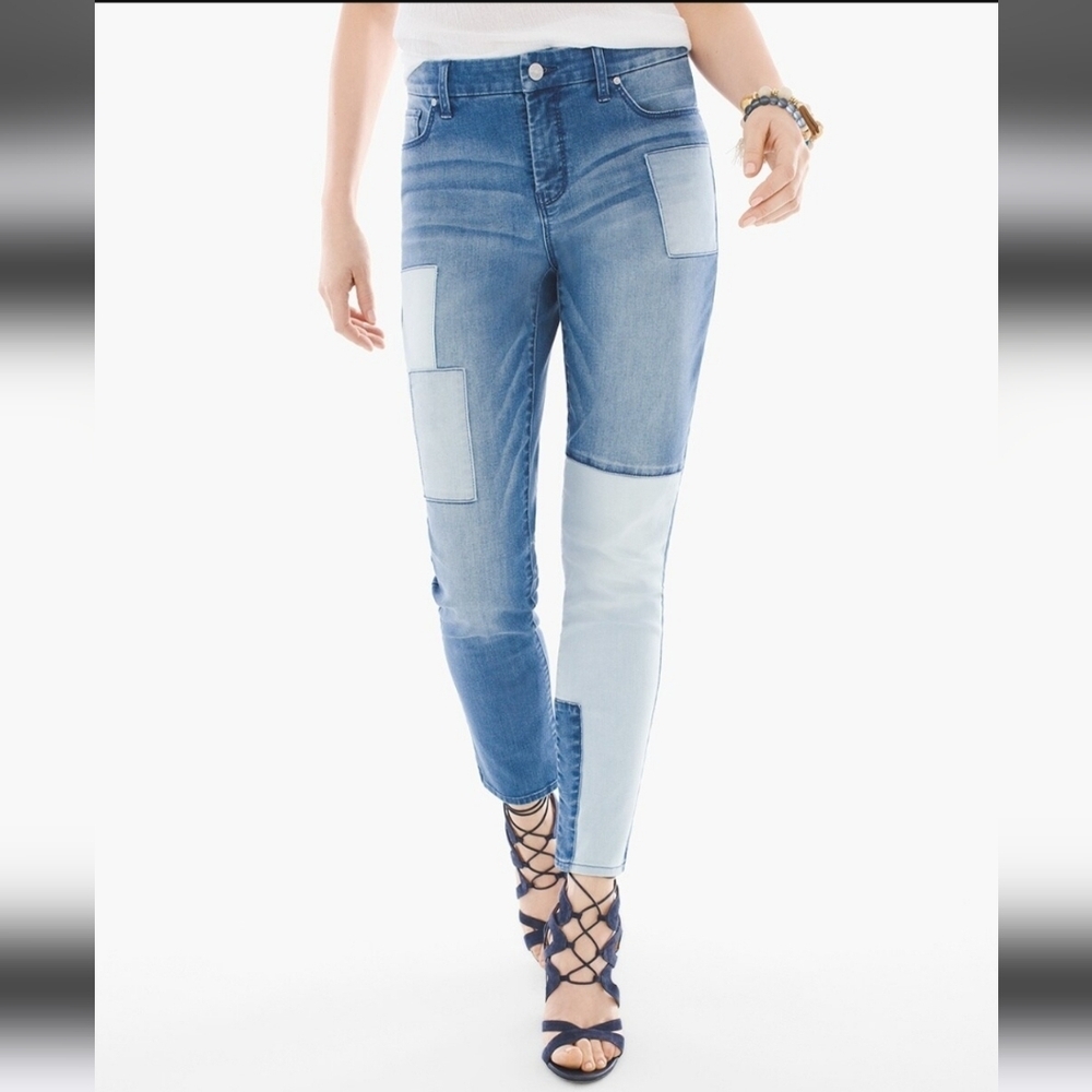 Chico's So-Slimming Patchwork Girlfriend Ankle Je… - image 2